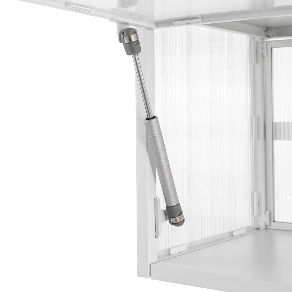 Wall Mounted Storage Cabinet with Flip-up Glass Door White Q498