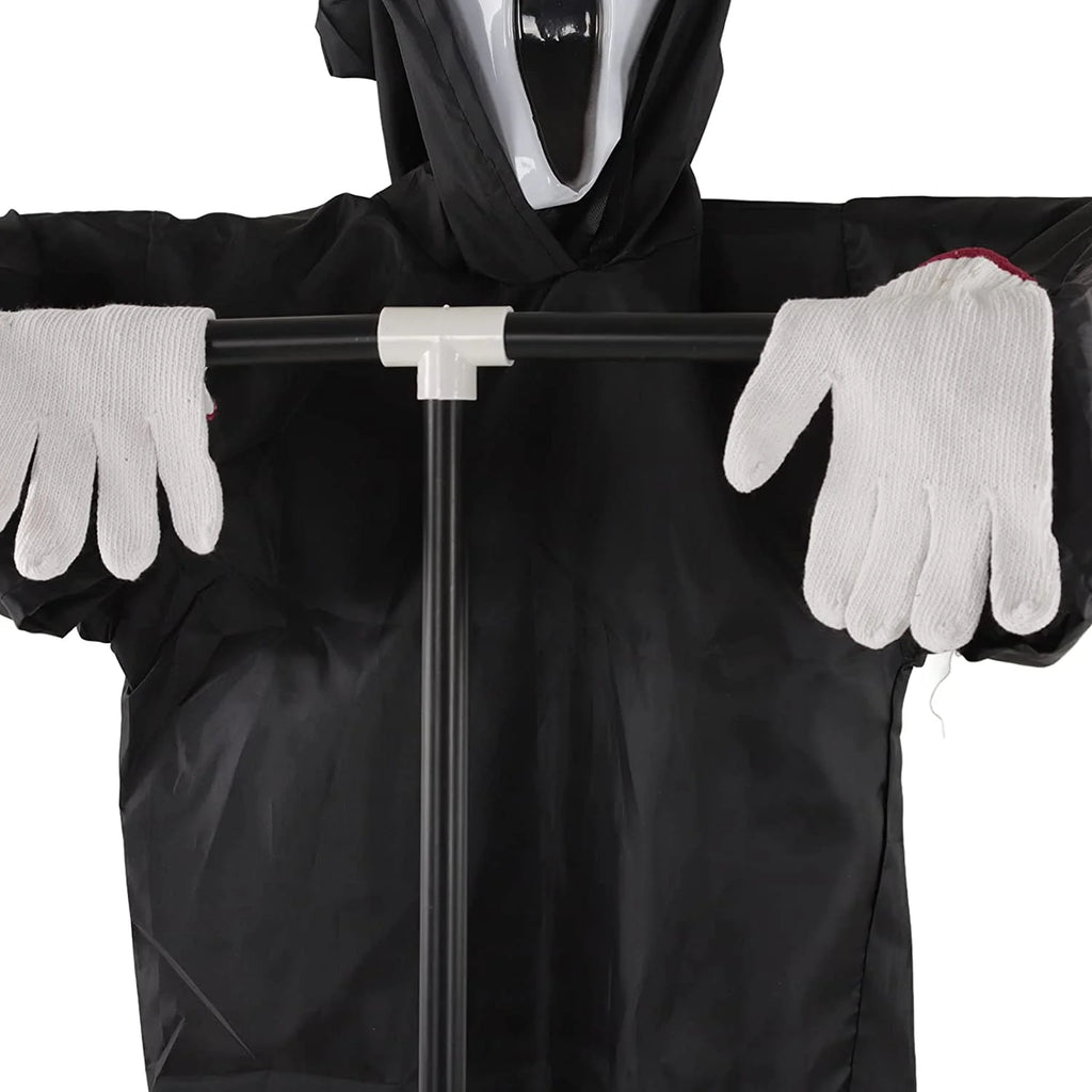 Black Halloween Flying Ghostface Decoration with Detachable Pole and Gloves L51988