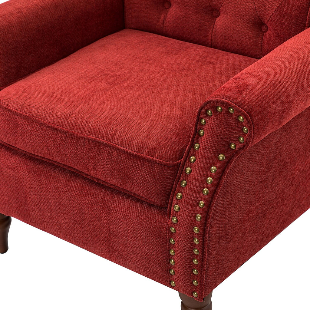 Red Upholstered Accent Armchair Set of 2 Z34154