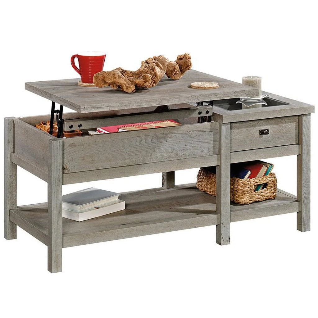 2 Piece Wood Bookcase and Lift-Top Coffee Table D53112