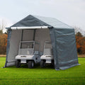 Grey 10 x 10 ft Outdoor Storage Canopy Shed U200457