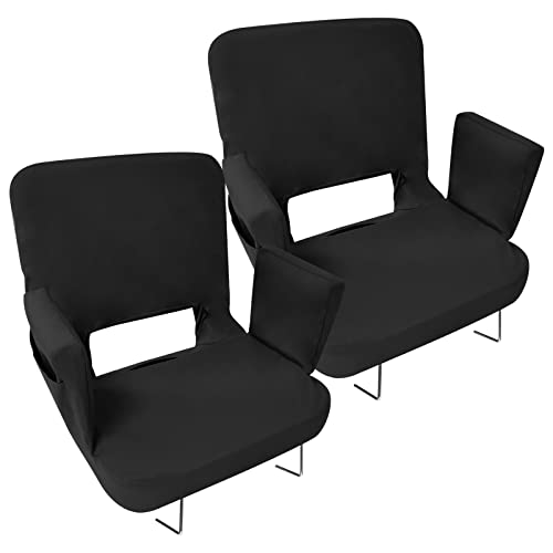 Black Extra Wide Stadium Seat with Back Support J732