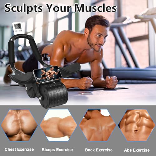 Ab Roller Wheel with Knee Mat & Timer S181