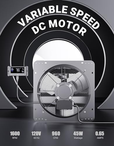 Wall Mounted Shutter Exhaust Fan with Variable Speed I59059