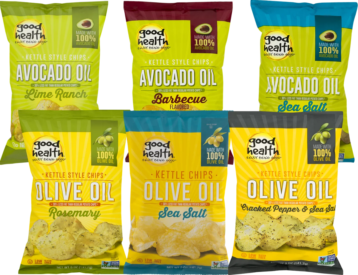Avocado Oil & Olive Oil Kettle Potato Chips Variety 6-Pack, 5 oz. Bags E126