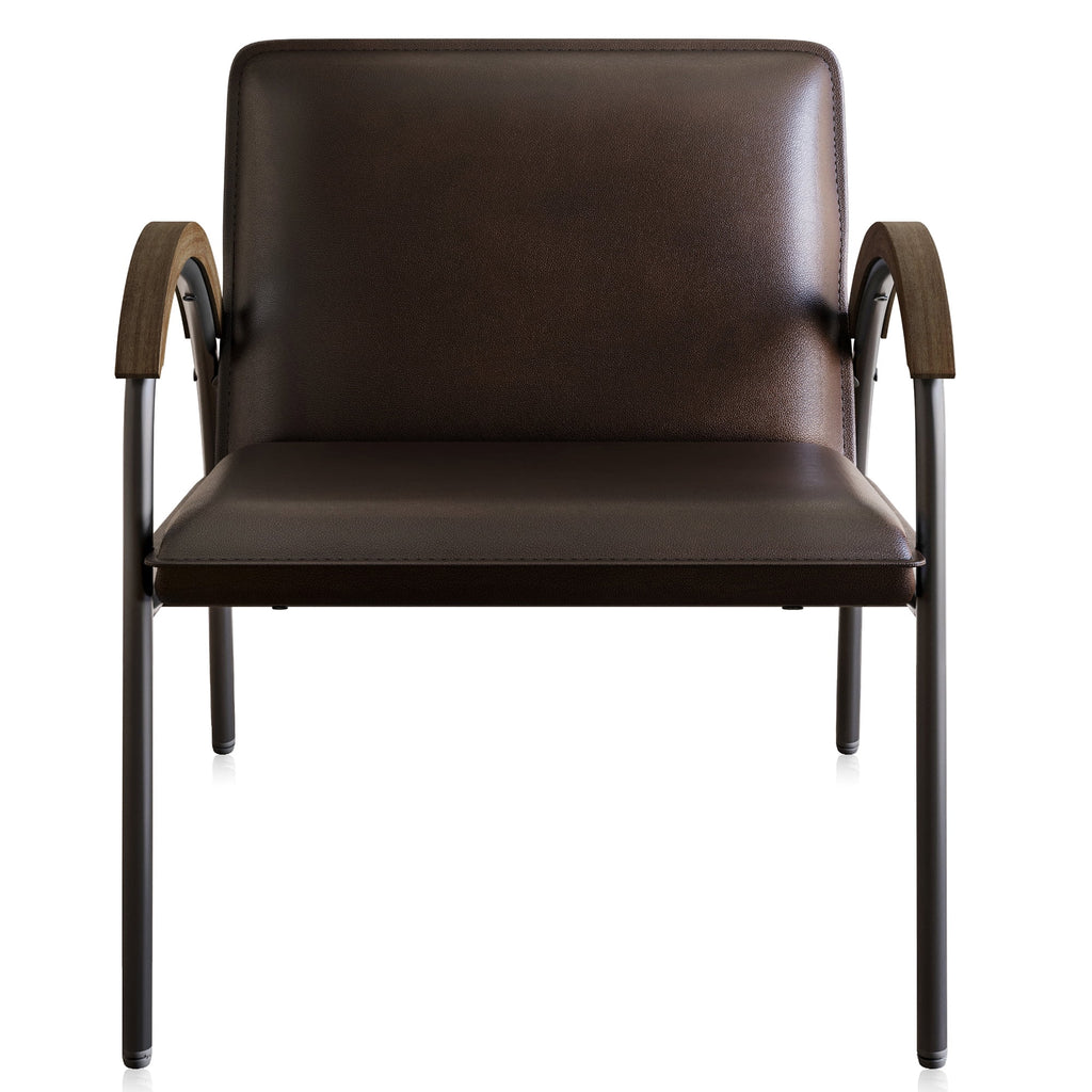 Brown Faux Leather Accent Chair X362