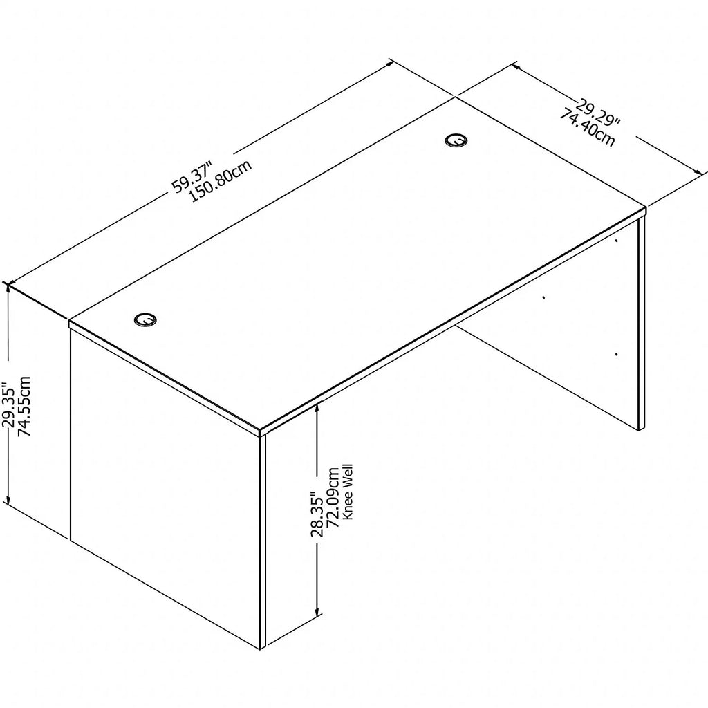 White Engineered Wood Office Desk A8030