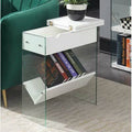 White Sled End Table with Storage R36209