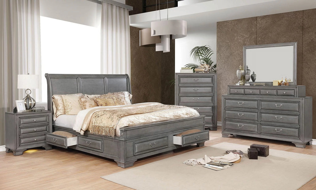 California King Size Solid Wood Storage Bed F7787