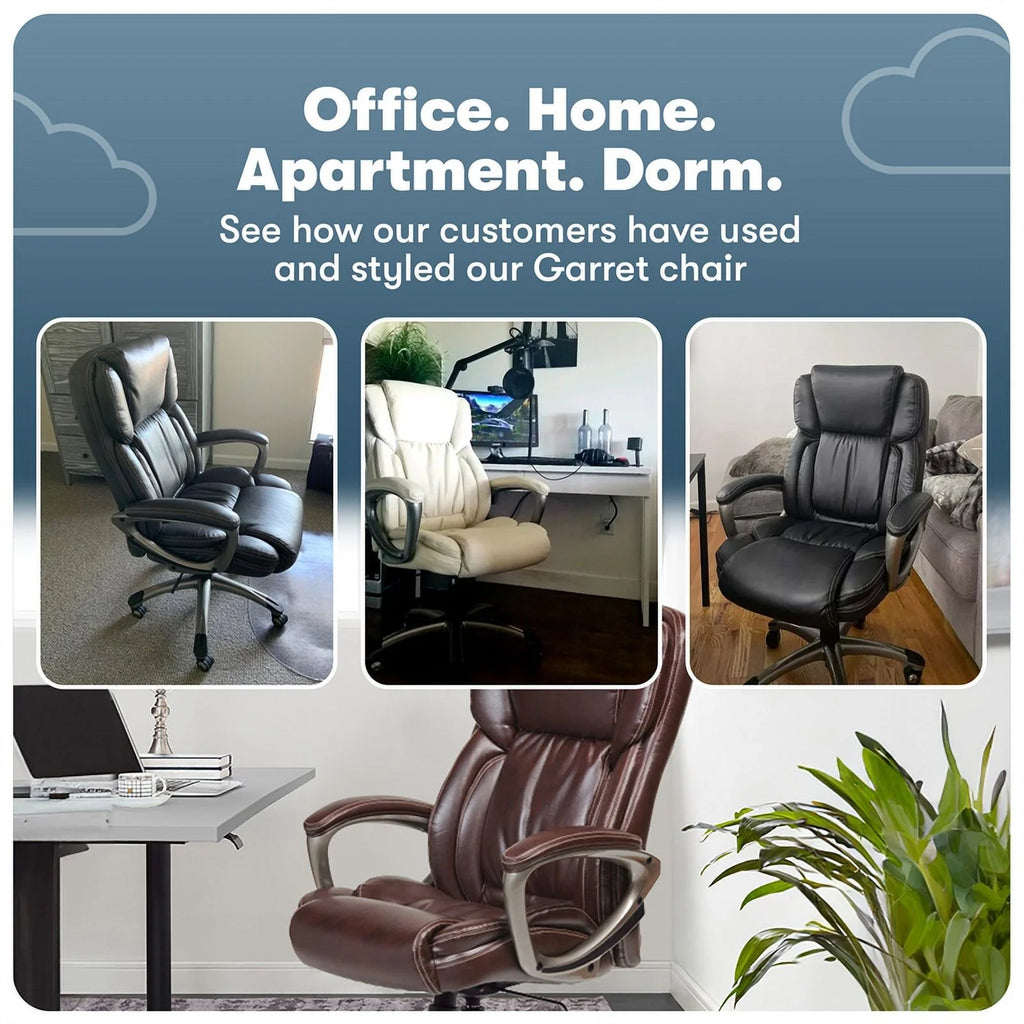 Executive Office Chair Cognac Bonded Leather F853211