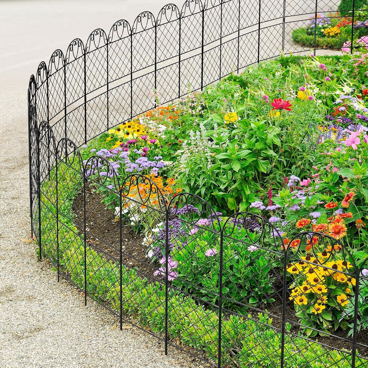 10 Panels Rustproof Metal Wire Garden Fence S459648