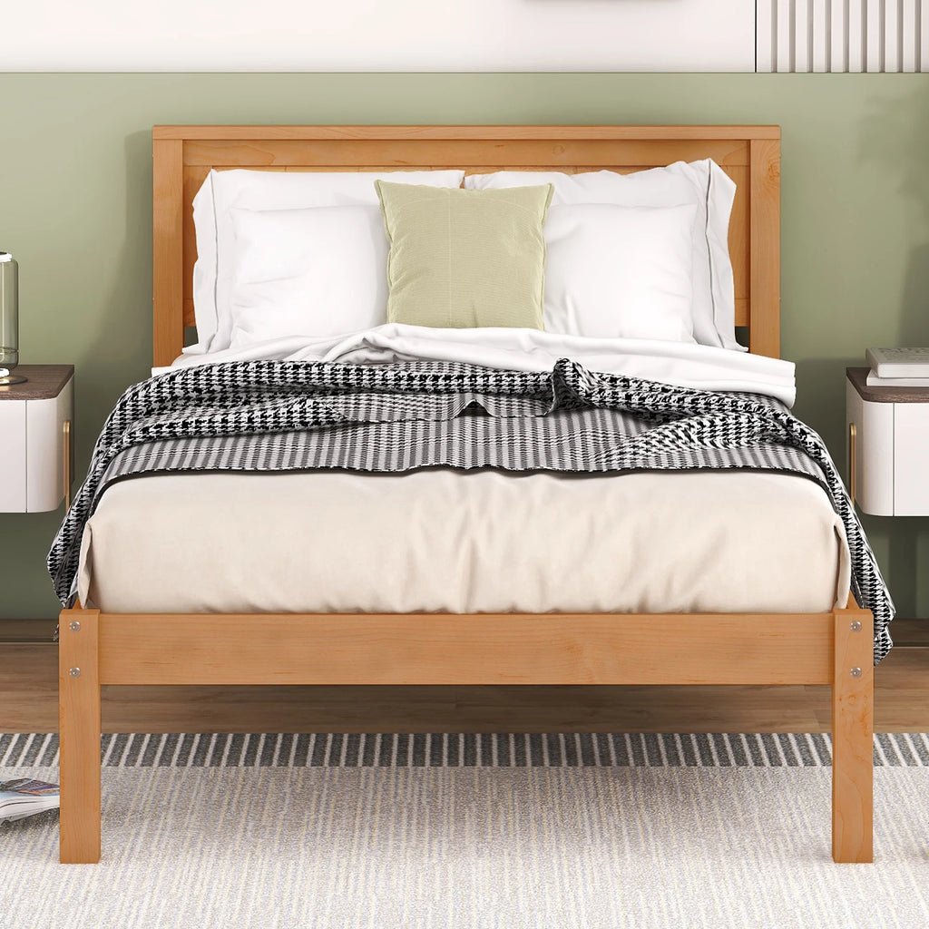 Twin Wood Platform Bed with Headboard Z192759
