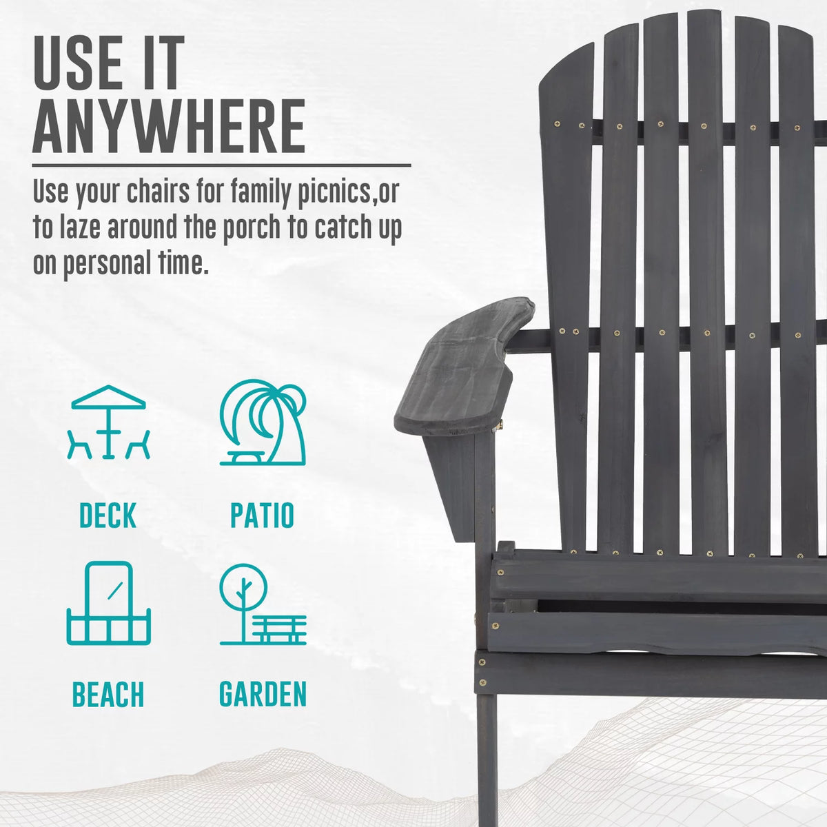 Folding Adirondack Chair Grey K814