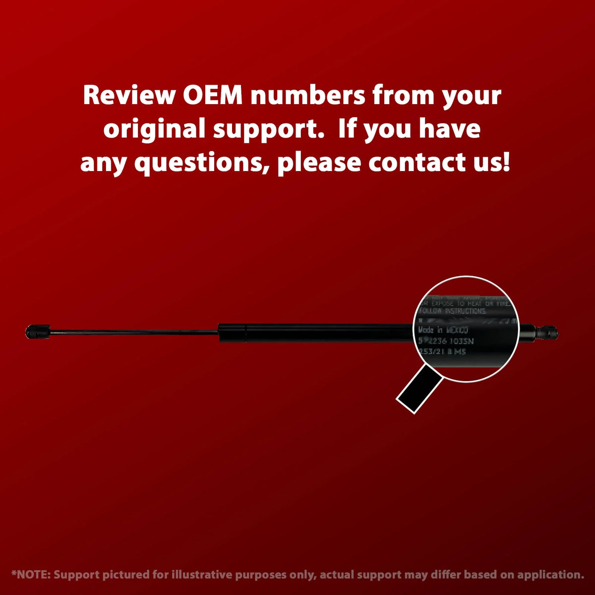 Qty 2 Gas Shock Lift Supports for Honda Hr-V 2016 to 2018 N990