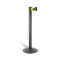 7 ft. Retractable Aluminum Belt Stanchion, Black R697