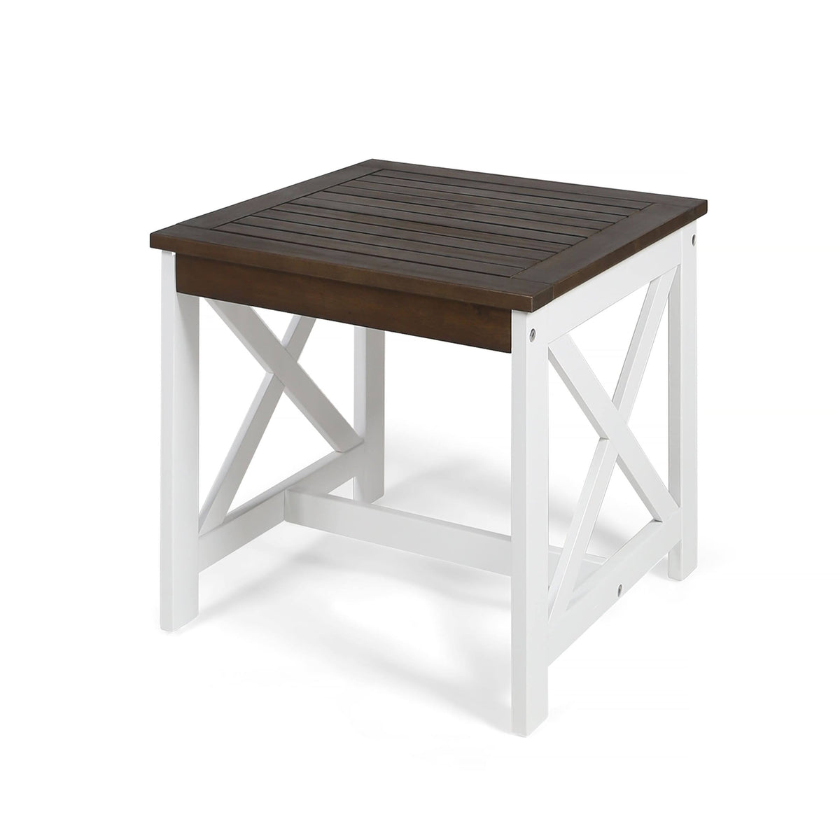 Dark Brown Acacia Wood End Table V599871