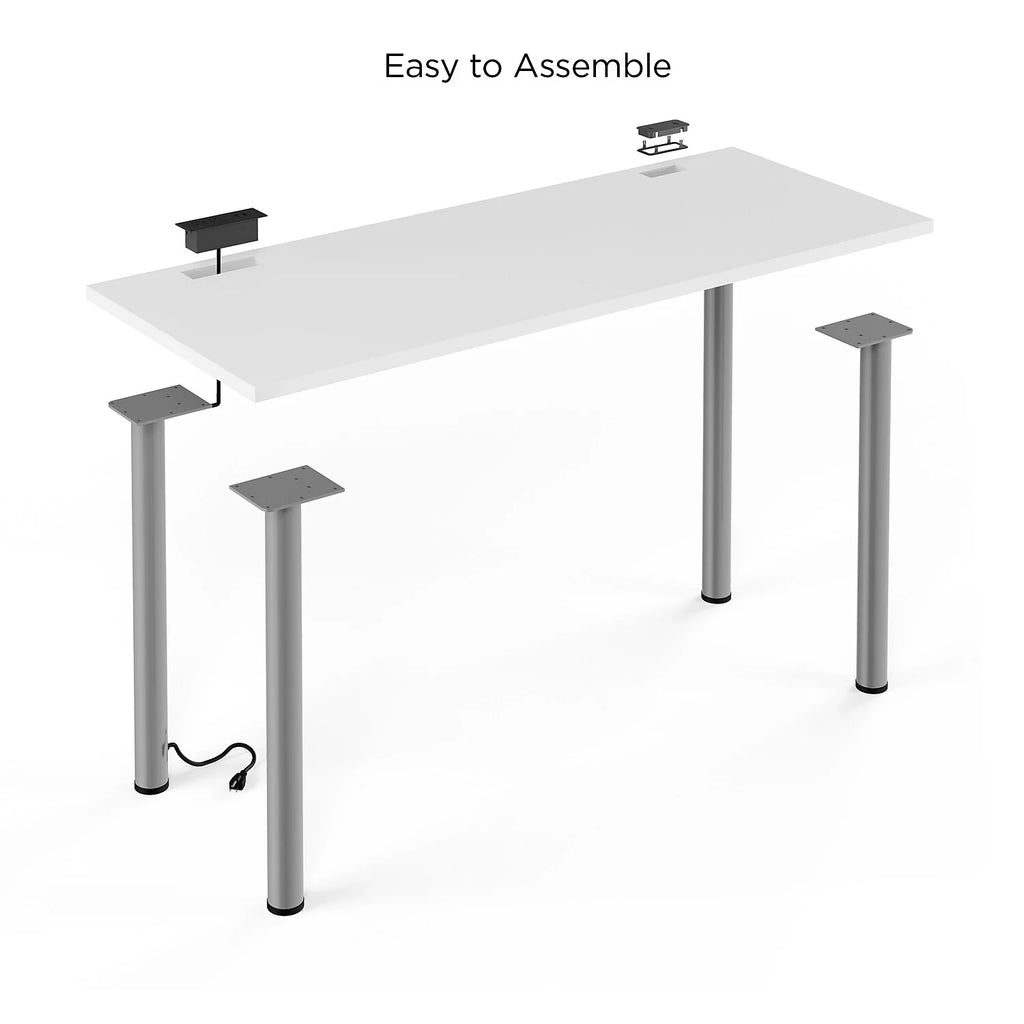 60" Powered Writing Desk White C7396