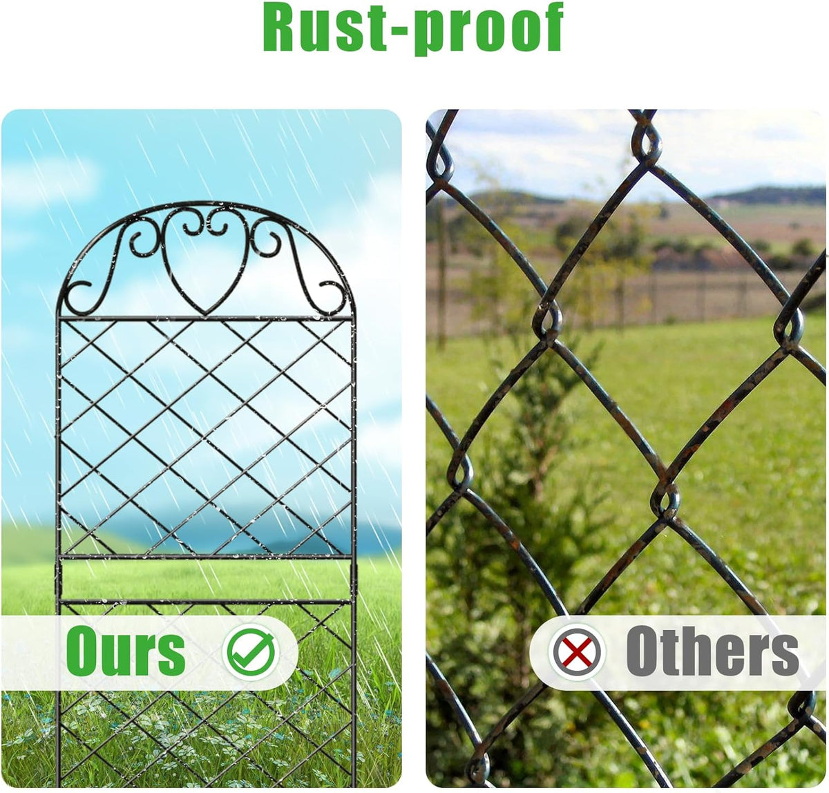 10 Panels Rustproof Metal Wire Garden Fence S459648