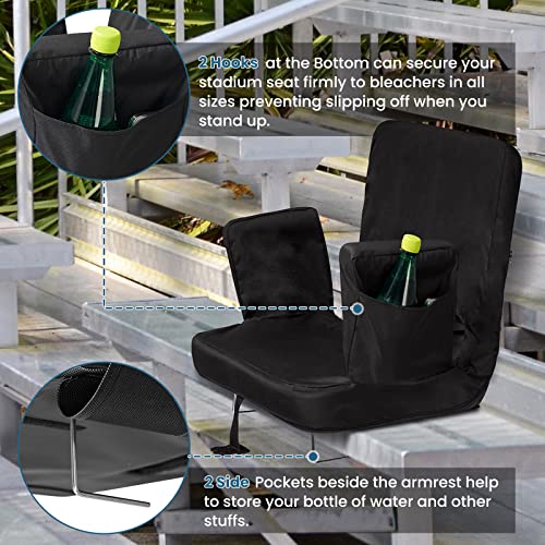 Black Extra Wide Stadium Seat with Back Support J732