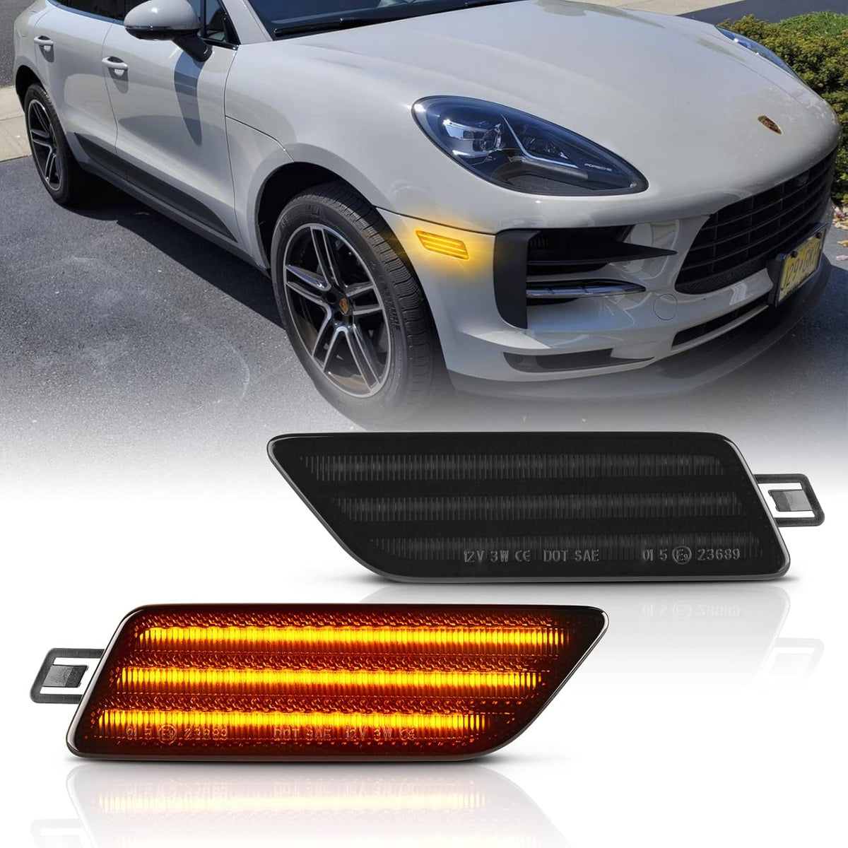 Amber LED Front Bumper Side Marker Light Assembly F7086