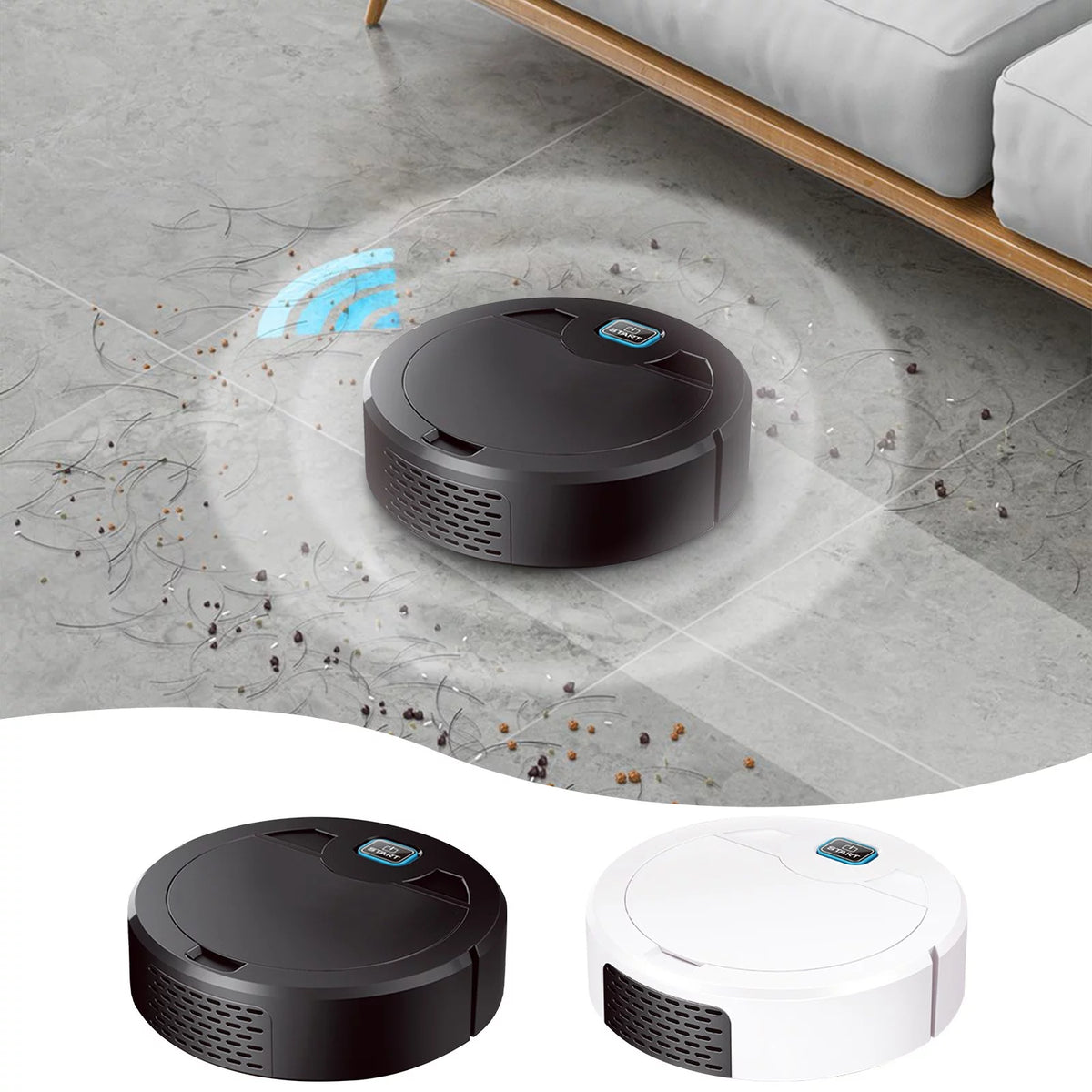 Black 3 In 1 Robotic Vacuum Cleaner P82289