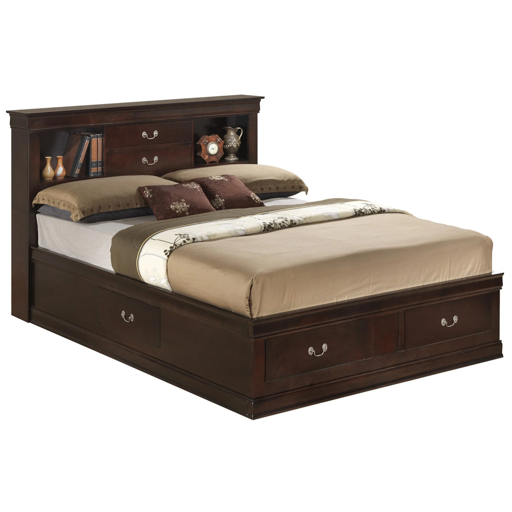 King Storage Platform Bed Q600