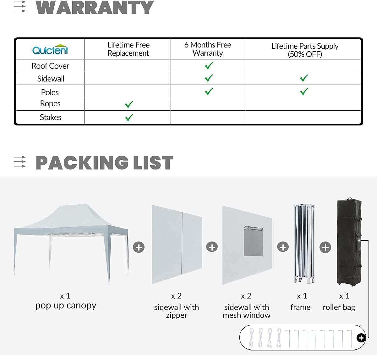 10x15 Pop Up Canopy Tent with Sidewalls and Wheeled Carry Bag O791