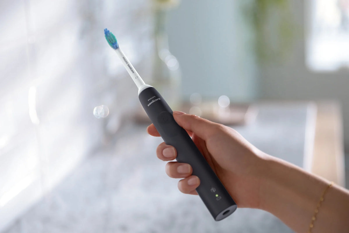 Rechargeable Electric Toothbrush with Pressure Sensor, Black J669902