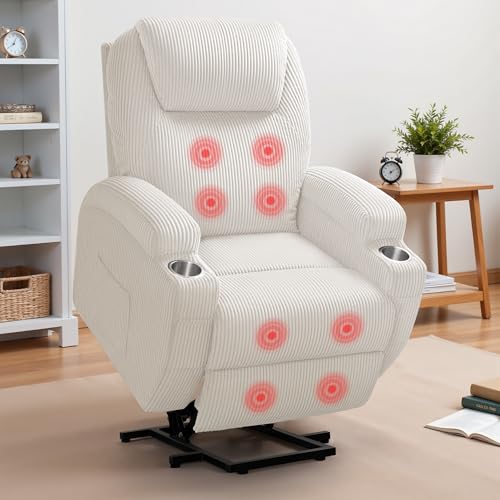 Power Lift Recliner Chair with Massage and 2 Cup Holders C557917