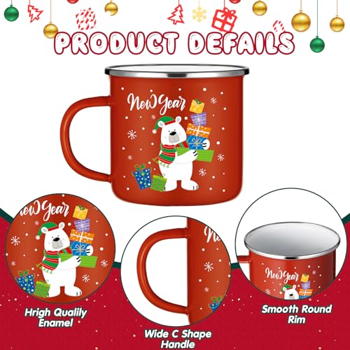 12 Pcs 12oz Stackable Enamel Coffee Cups F8225