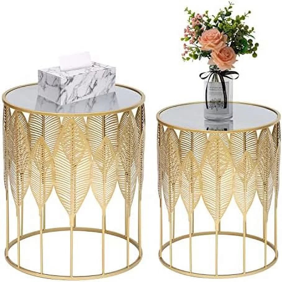 Gold Accent Metal Nesting Side Tables W147