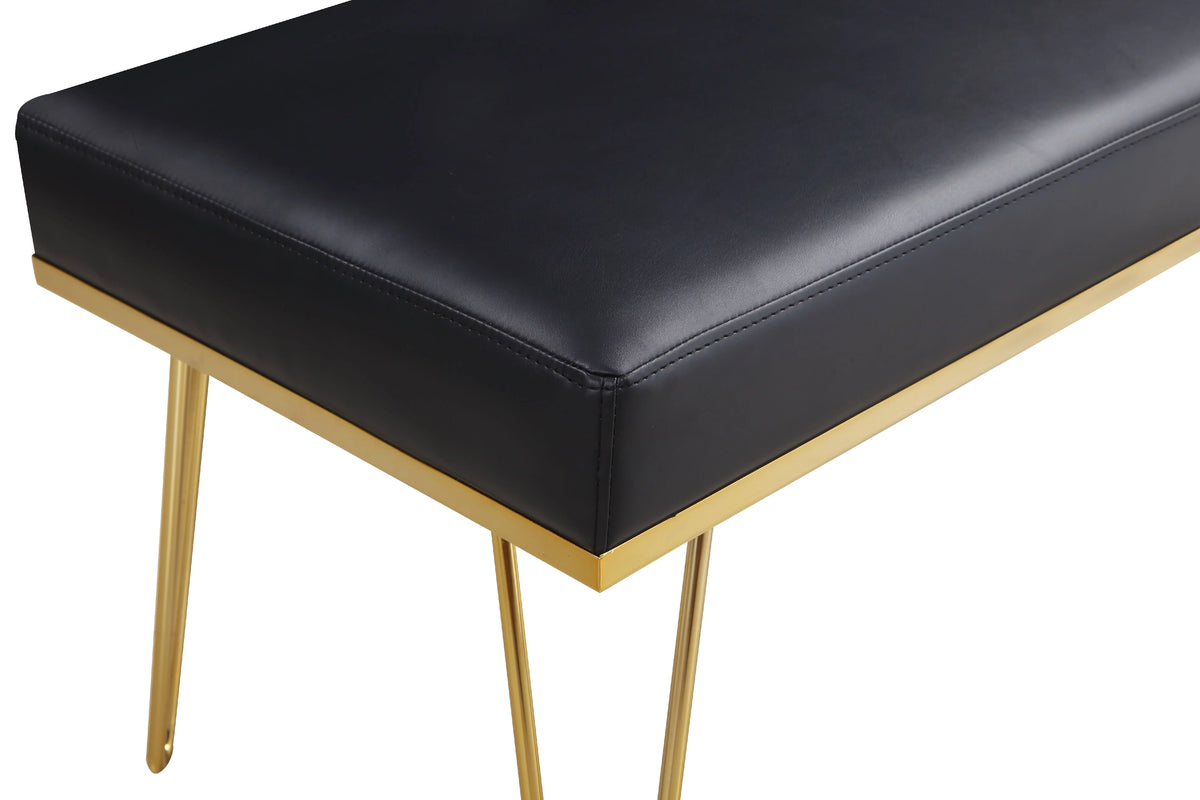 Black PU Leather Upholstered Bench L334241