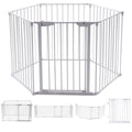 White 6 Panel Metal Playpen Barrier Z996532