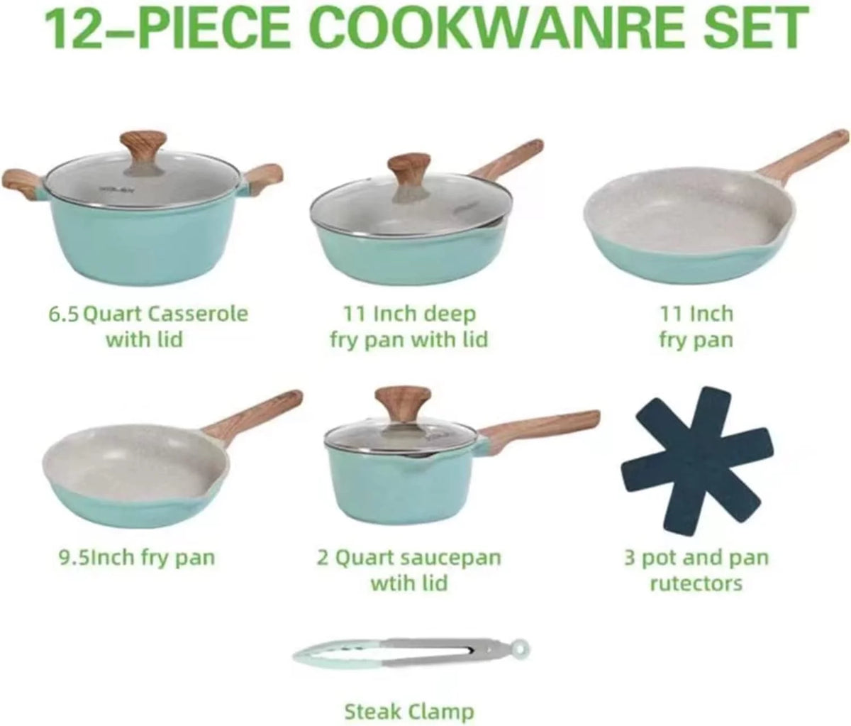 12-Piece Nonstick Granite Cookware Set R658