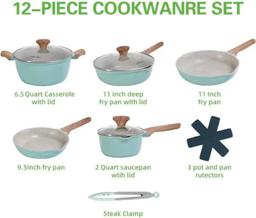 12-Piece Nonstick Granite Cookware Set R658