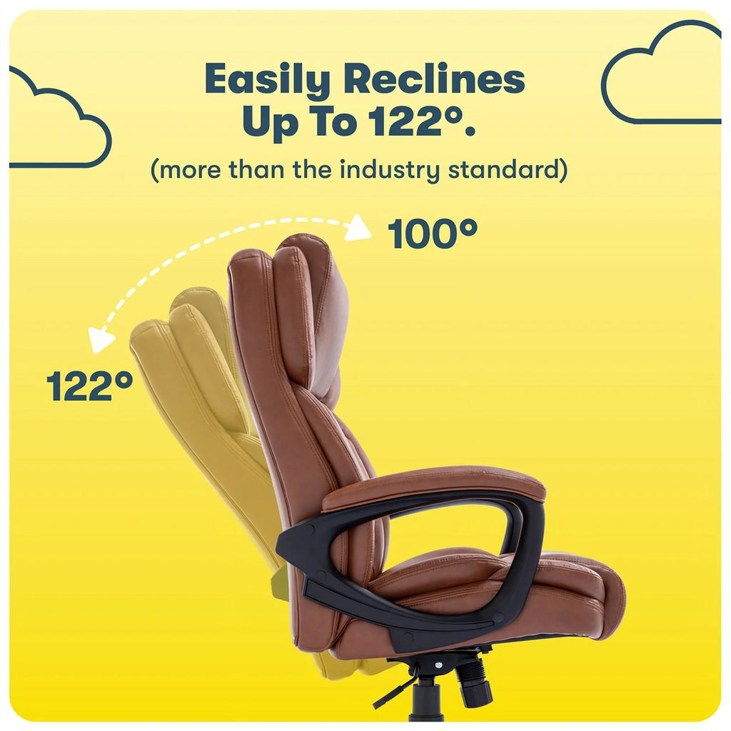 Executive Office Chair Cognac Bonded Leather F853211