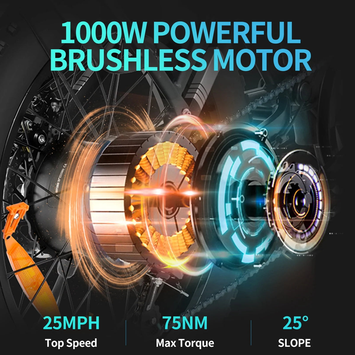 20 Fat Tire 1000W Electric Bike with Removable 48V/20Ah Battery C844280