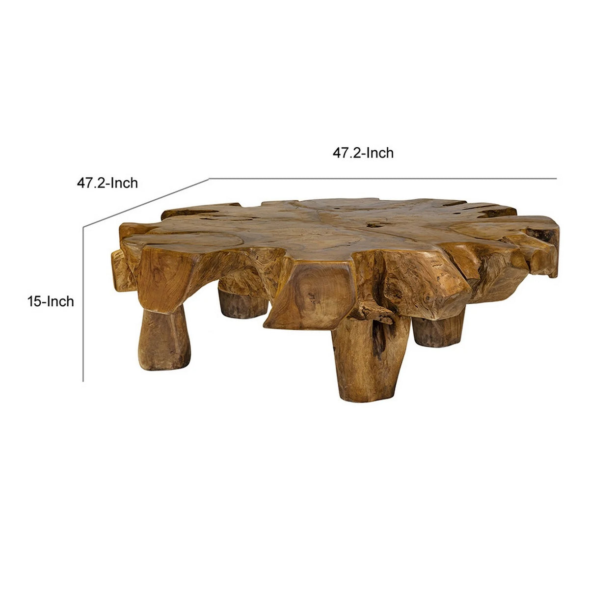 Natural Brown Teak Root Coffee Table K496519