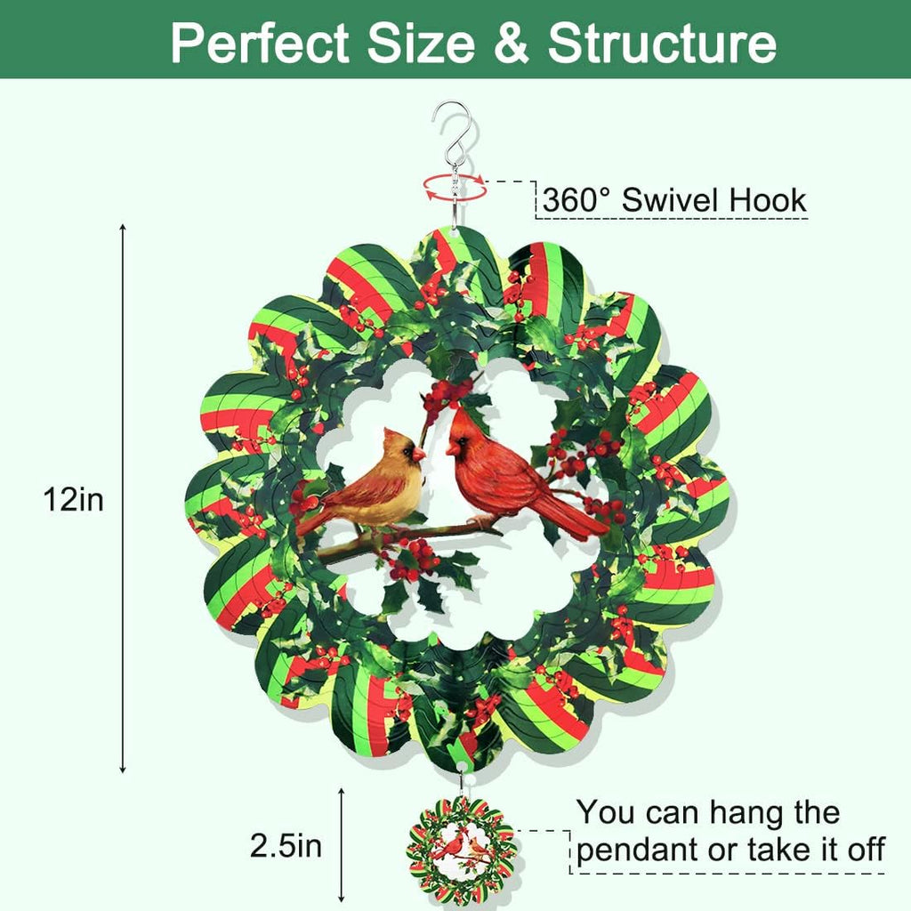 12 Inches Green Metal Wind Spinner Q923