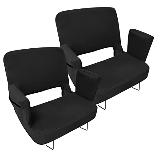 Black Extra Wide Stadium Seat with Back Support J732