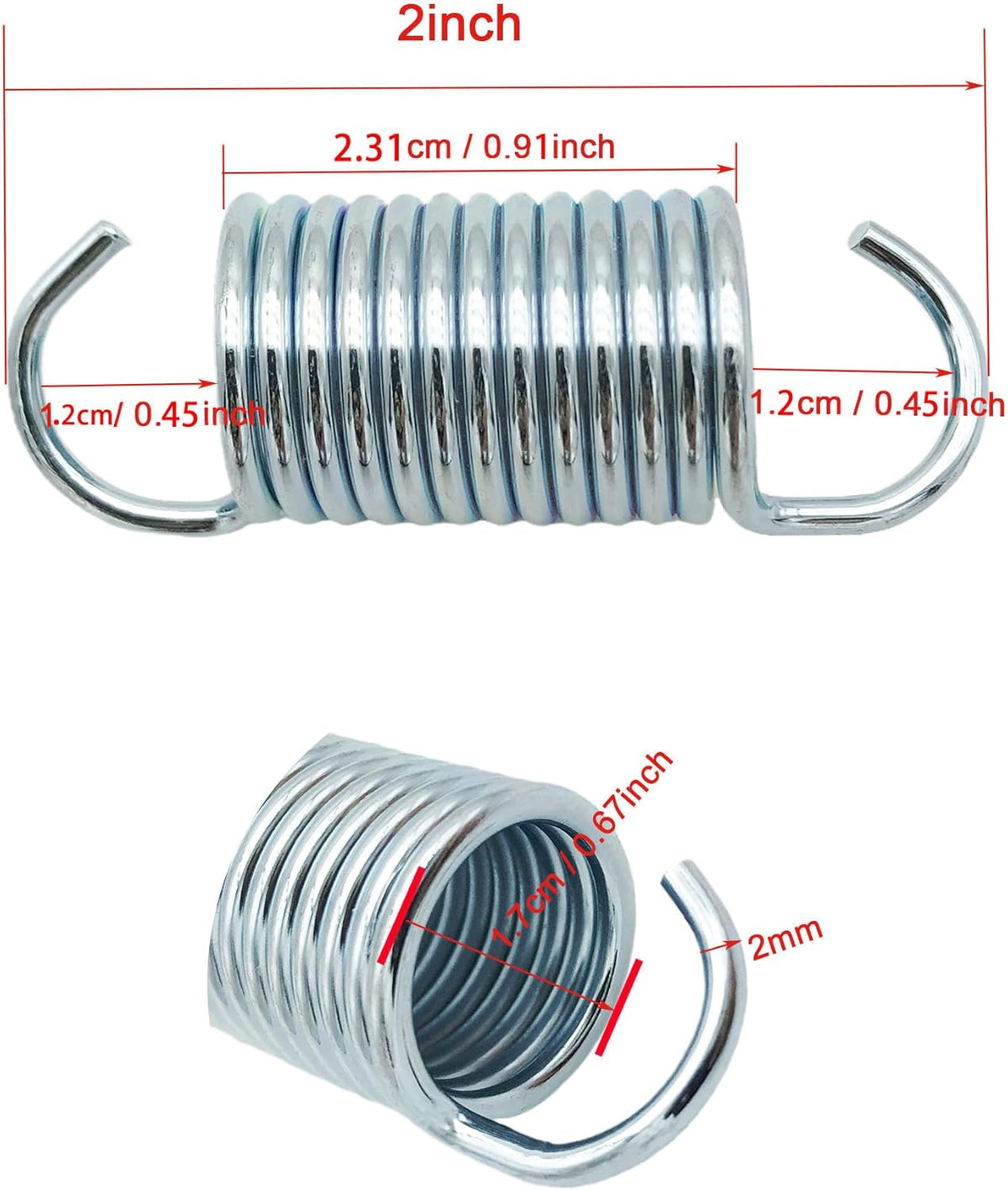 2inch Recliner Chair Spring Mechanism Tension Springs (Pack of 2) O511160