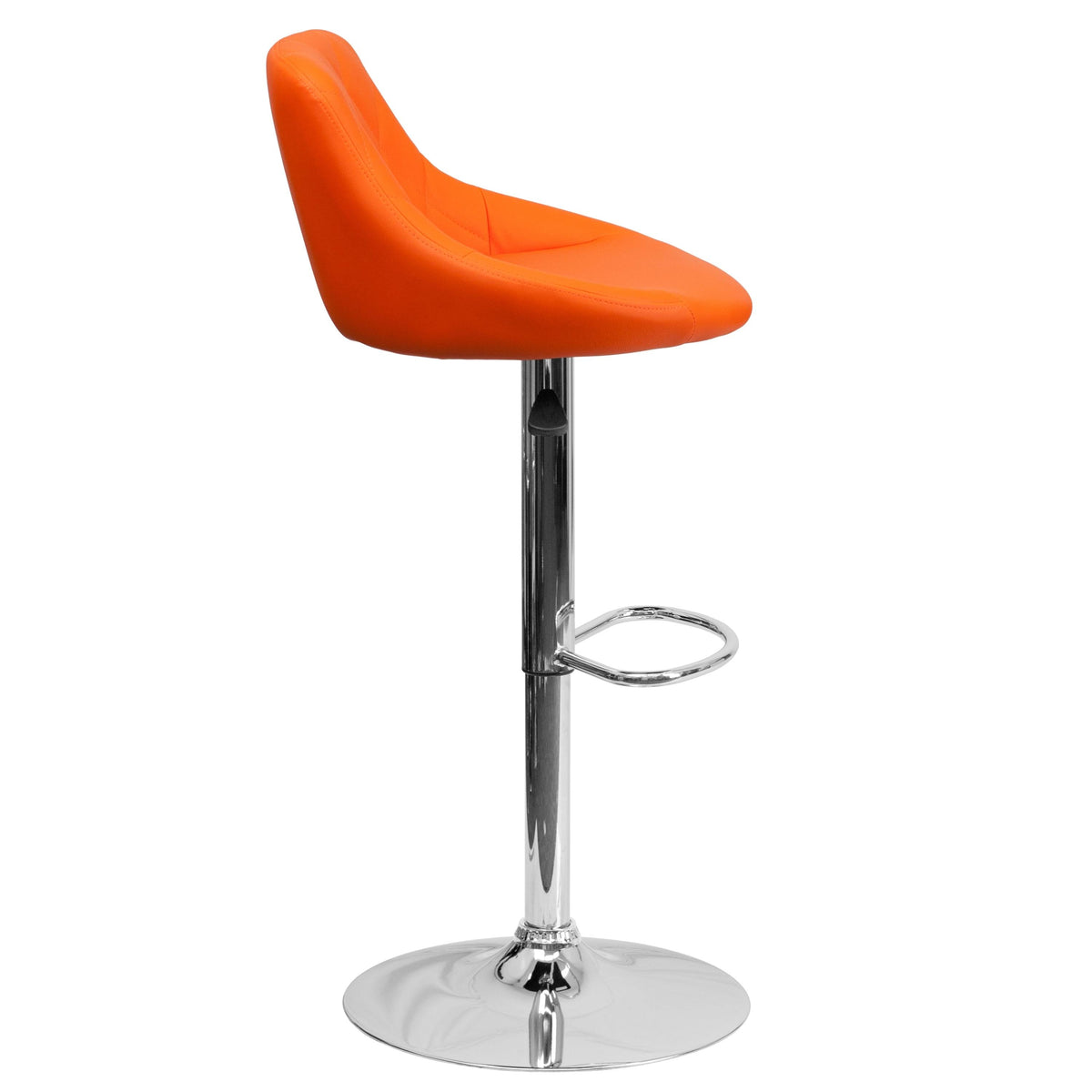 Green Adjustable Height Vinyl Barstool with Chrome Base H508