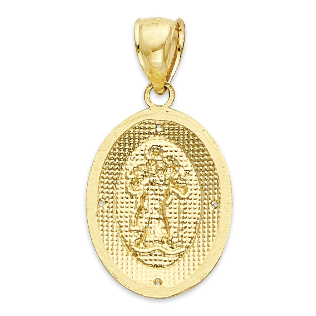 14k Real Solid Gold Saint Christopher Pendant X19094