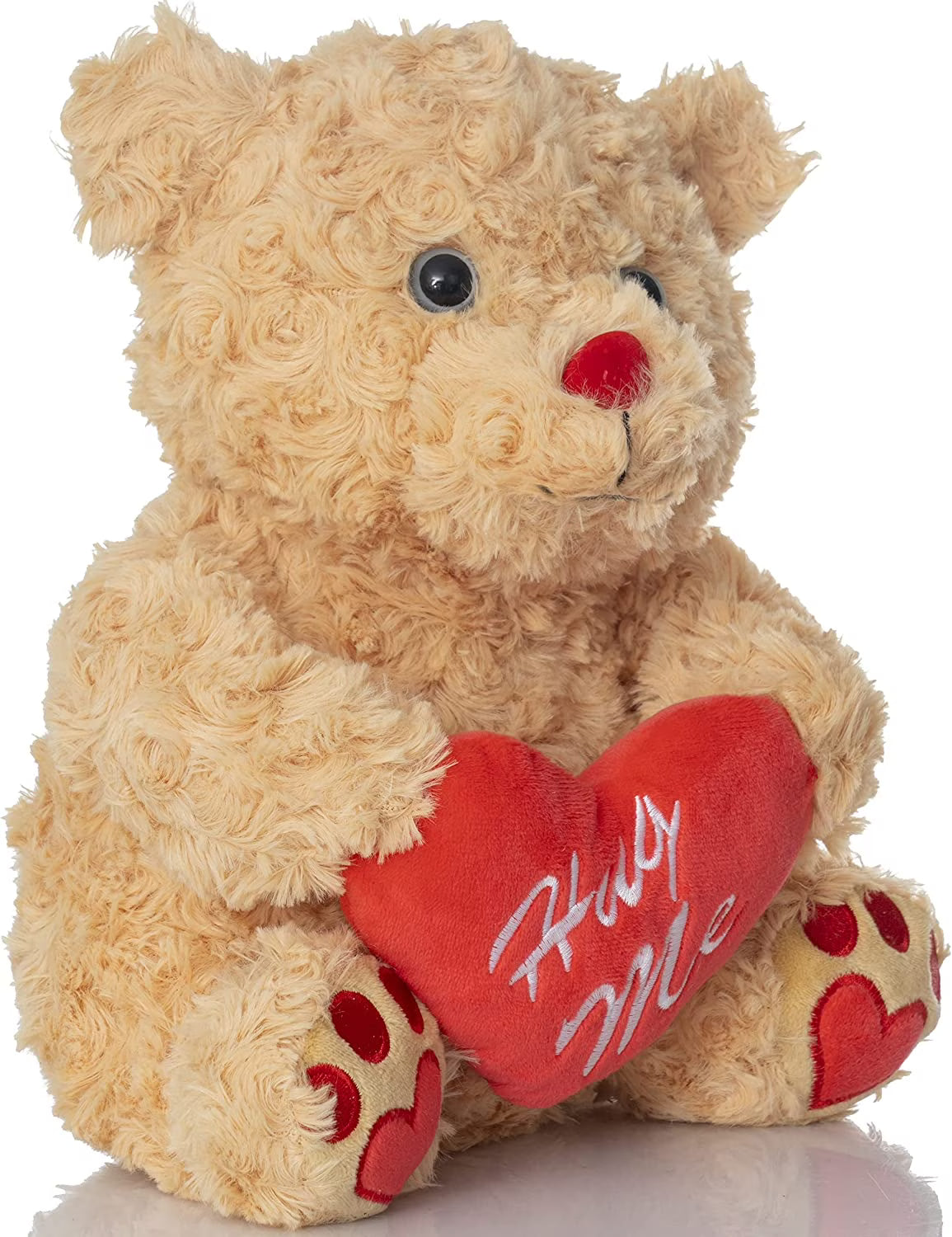 Brown Plush Teddy Bear with Red Hug Me Love Heart Stuffed Animal M114948