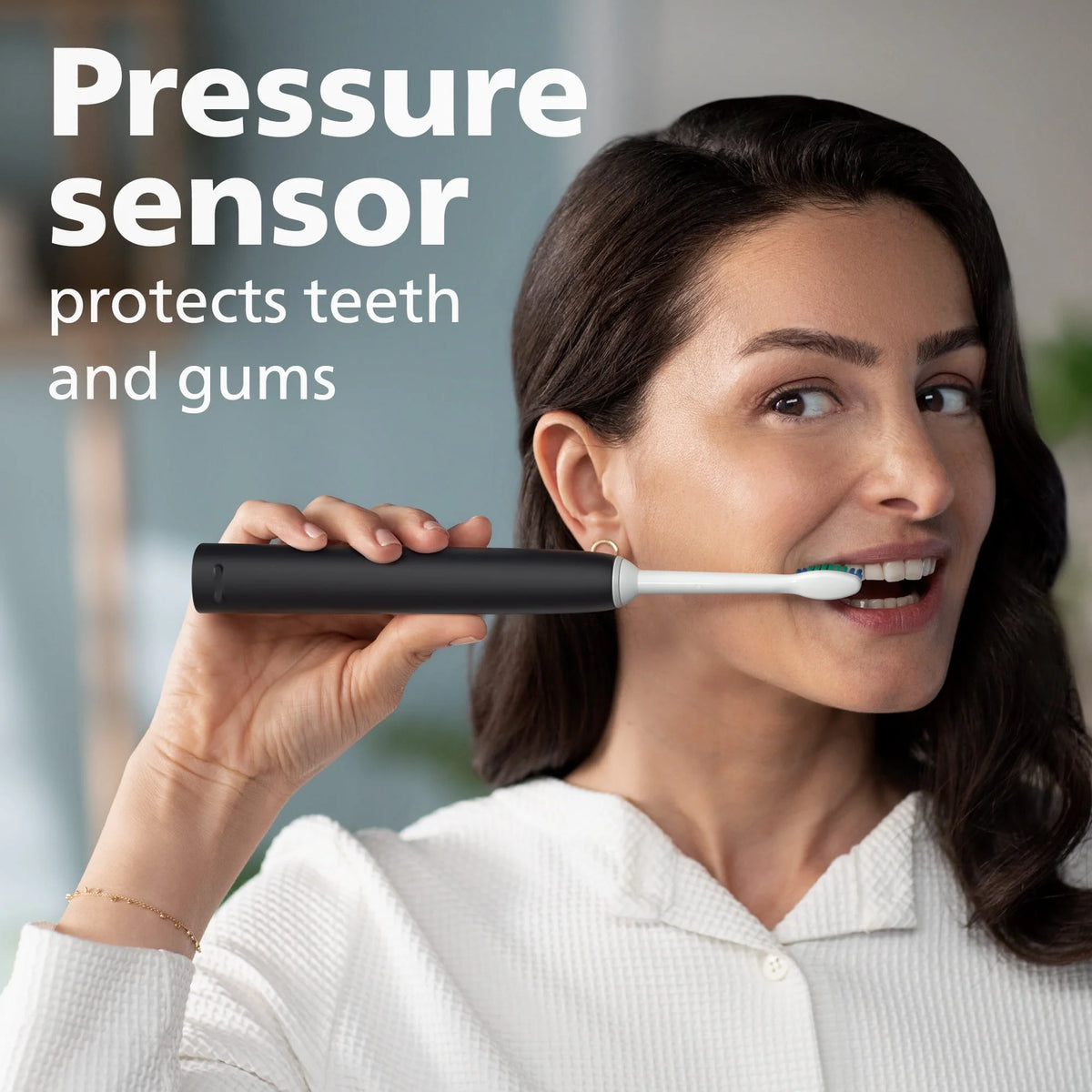 Rechargeable Electric Toothbrush with Pressure Sensor, Black J669902