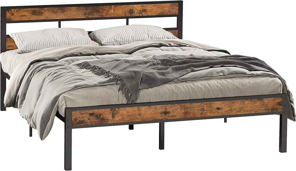 Queen Metal Bed Frame with Headboard J18830