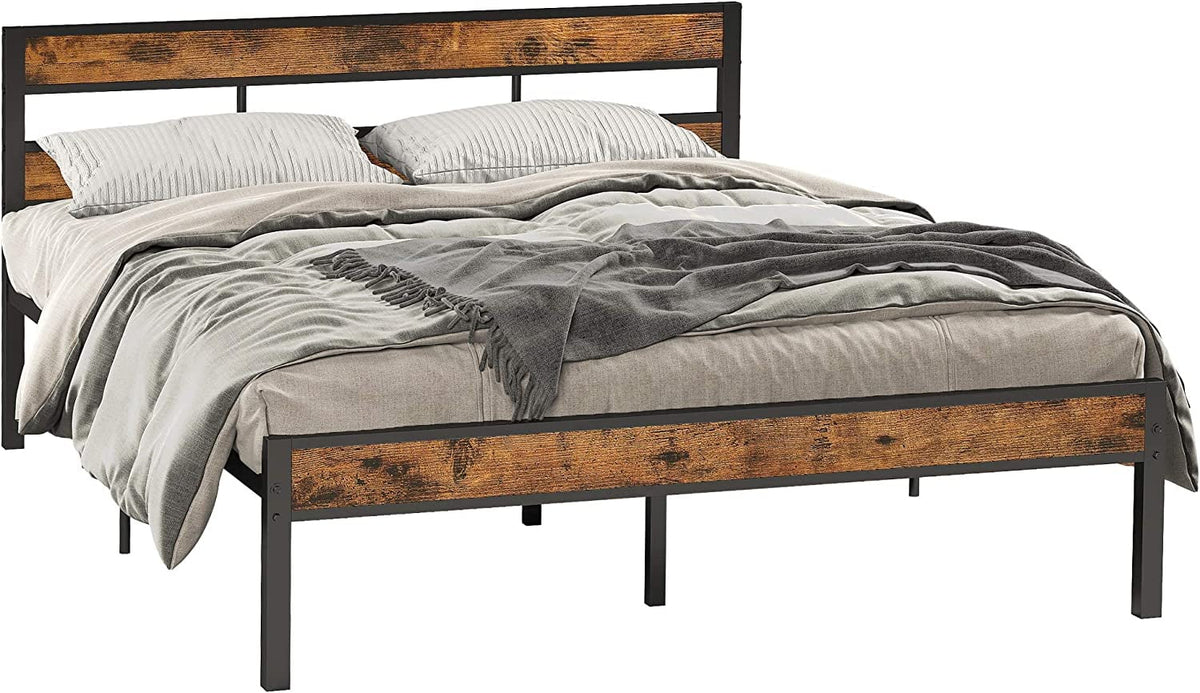 Queen Metal Bed Frame with Headboard J18830