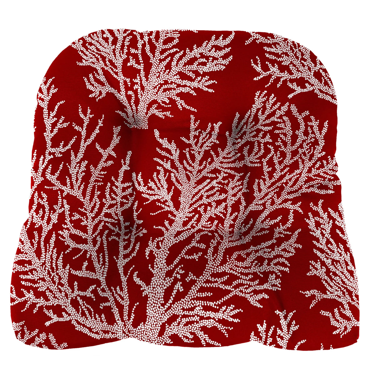 Red Square Tufted Outdoor Wicker Seat Cushion 2 Pack A905510