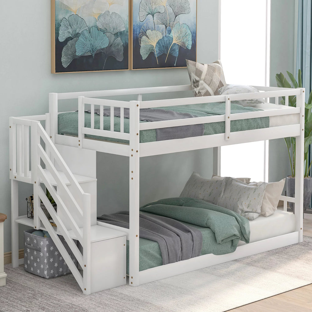 White Twin Loft Bed M34709