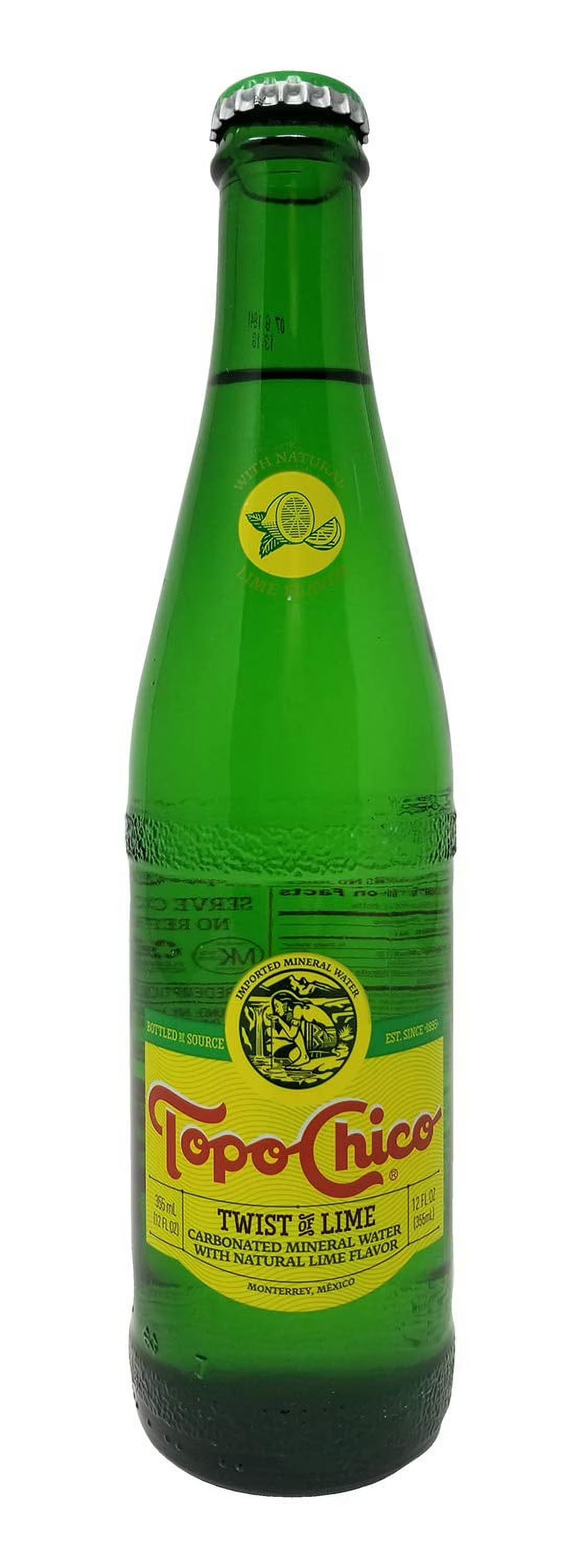 12 fl oz (355mL) Carbonated Natural Mineral Water with Natural Lime Flavor (24 Glass Bottles) C550217